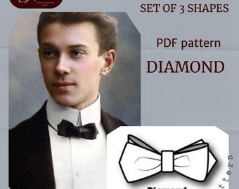Patrón PDF de pajarita de diamantes