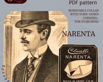 Patrón PDF extraíble para cuello eduardiano de la década de 1890 - NARENTA
