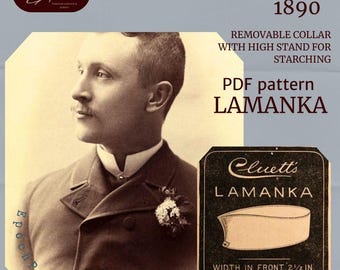 Patrón PDF de cuello desmontable vintage de la década de 1890 - LAMANKA