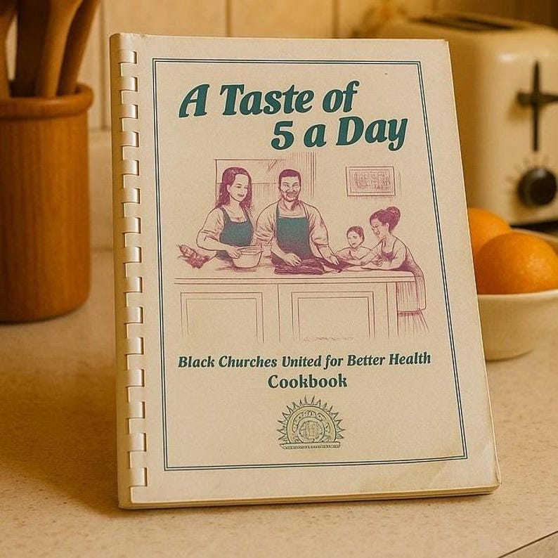 A Taste of 5 a Day Cookbook 1998 Black Churches United Health image 1