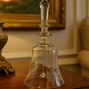 Cloche en verre transparent gravé à l&#39;acide, décoration florale vintage, décoration de table rustique