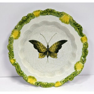 Handmade Italian Butterfly Serving Candy Dish 9.25&quot;