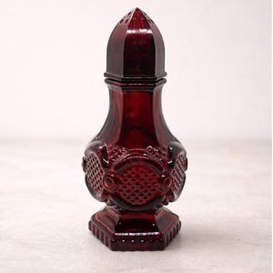 Avon Cape Cod Ruby Red Glass Shaker Bottle Vintage