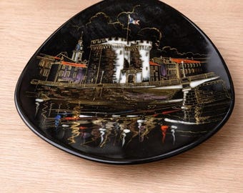 Vintage Longwy France Verdun Porte Chaussee Plate Hand Decorated