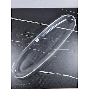Caldier Italy Glass Oval Serving Plate 19&quot; X 6.5&quot; Clear Elegant Design