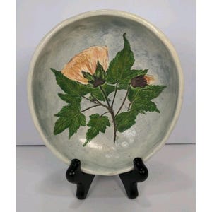 Salt Marsh Pottery Dish Flowering Maple Wall Art Handmade Ceramic Wall Plate