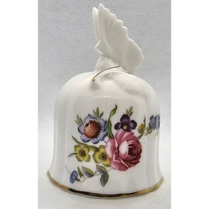 Royal Westminster Bone China Decorative Butterfly Bell With Floral Design & Gold Trim