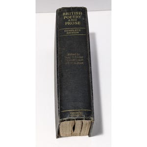 British Poetry And Prose Complete Edition Hardcover Paul Robert Lieder 1920s Houghton Mifflin Co Vintage Book