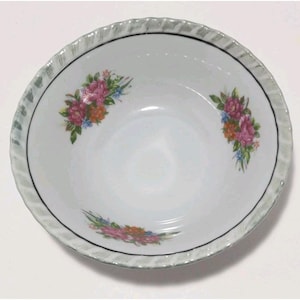 Vintage Yamatsu Japan Bowl With Floral Pattern 7&quot; Porcelain Collectible Dish