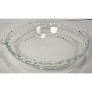 Pyrex 24,5 cm Klarglas Geriffelte Tiefe Tiefe Teller Tortenplatte Ofengeschirr Backformen