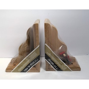Set di 2 mensole angolari a due vie Waddell in rovere massello grezzo, 7&quot; x 5&quot; x 3&quot;