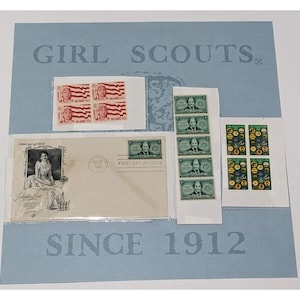 Lot Of 17 Girl Scout Juliette Low Stamps & First Day Of Issue Envelope From 1948