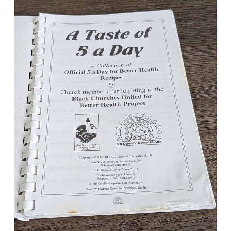 A Taste of 5 a Day Cookbook 1998 Black Churches United Health image 10