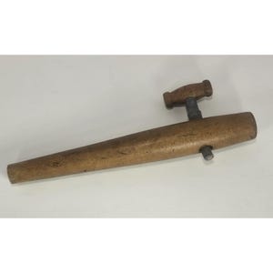 Vintage Wood Keg Barrel Tap Spigot 12&quot; With Metal Accents
