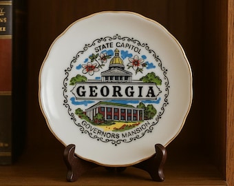 Vintage Georgia Souvenir Plate Mini Capitol Governor Mansion 3.5"