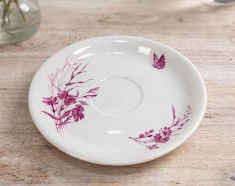 Moritz Zdekauer Saucer Floral Butterfly Gold Rim Czech Porcelain