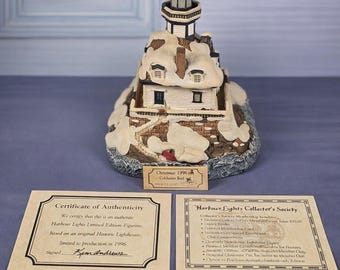 Harbour Lights Colchester Reef Lighthouse 1996 COA Winter