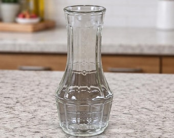 Vintage Good Seasons Cruet Bottle Clear Glass Leaf Logo No Lid 7.5 In