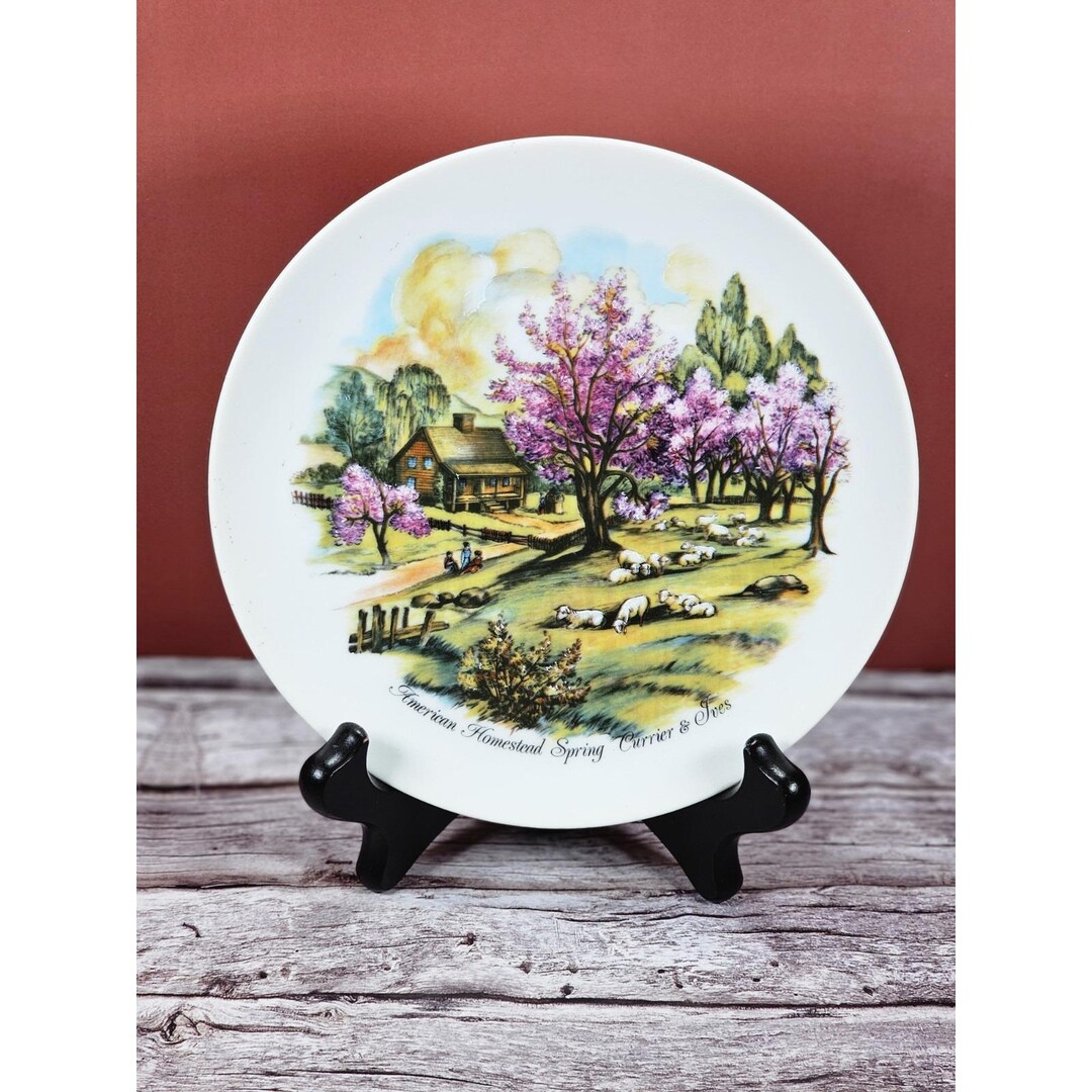 Vintage Currier & Ives American Homestead Spring Collector Plate ...