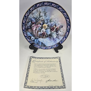 Lena Lius Basket Bouquets Pansies Limited Edition Porcelain Collector Plate By W.L. George