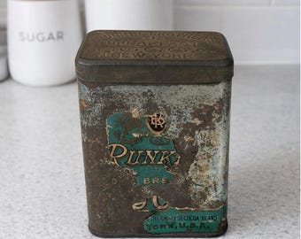 Antique Runkel Brothers Breakfast Cocoa Tin New York Advertising