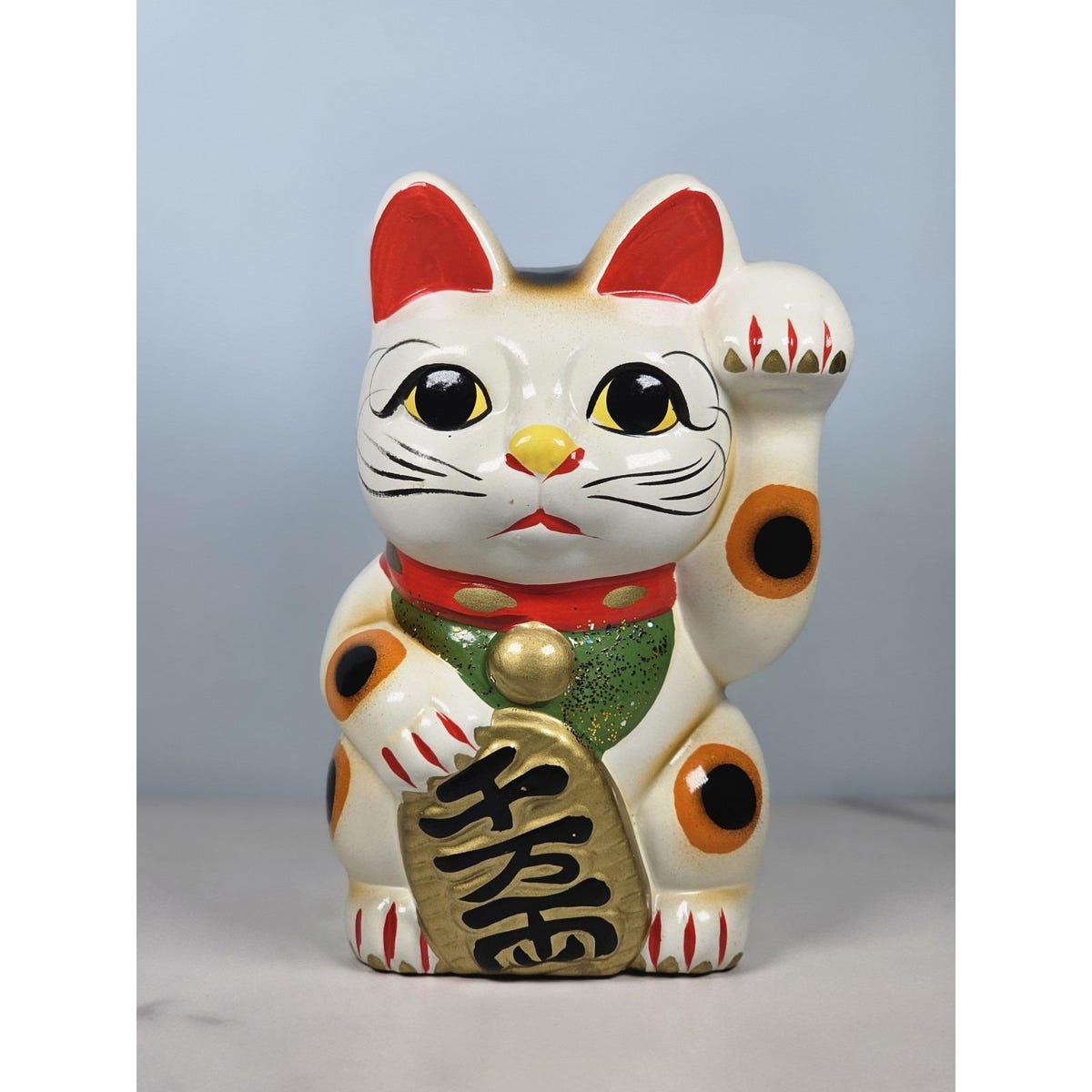 Ceramic Lucky Cat Coin Bank
