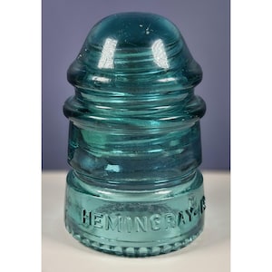 Vintage Hemingray Glass Insulator No. 12 Aqua Blue Green 3 1/2&quot; Collectible Made