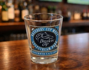 Vintage 1999 Breeders Cup Gulfstream Park Horse Racing Shot Glass