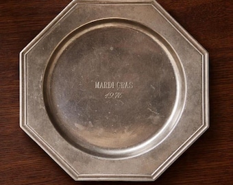 Wilton Columbia Pewter Mardi Gras 1975 Plate 6.5 Inch