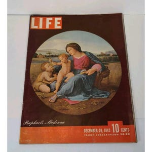 Life Magazine December 28 1942 Raphaels Madonna WWII Era Vintage Collectible Issue