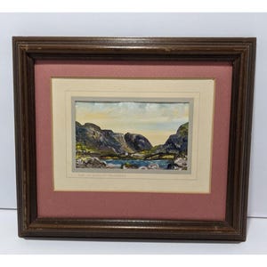E.I. Bryce Signed &quot;Gap Of Dunloe-Killarney&quot; Oil On Board Painting In Gold Stick Frame With Pink Matting
