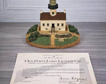 Vintage Danbury Mint Old Point Loma Lighthouse w/ COA