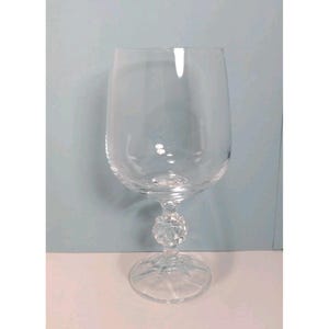 Vintage Claudia Bohemia Knob Stem Crystal Water Wine Goblet 8 Oz