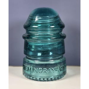 Vintage Hemingray Glass Insulator No. 12 Aqua Blue Green 3 1/2&quot; Made In USA Clas