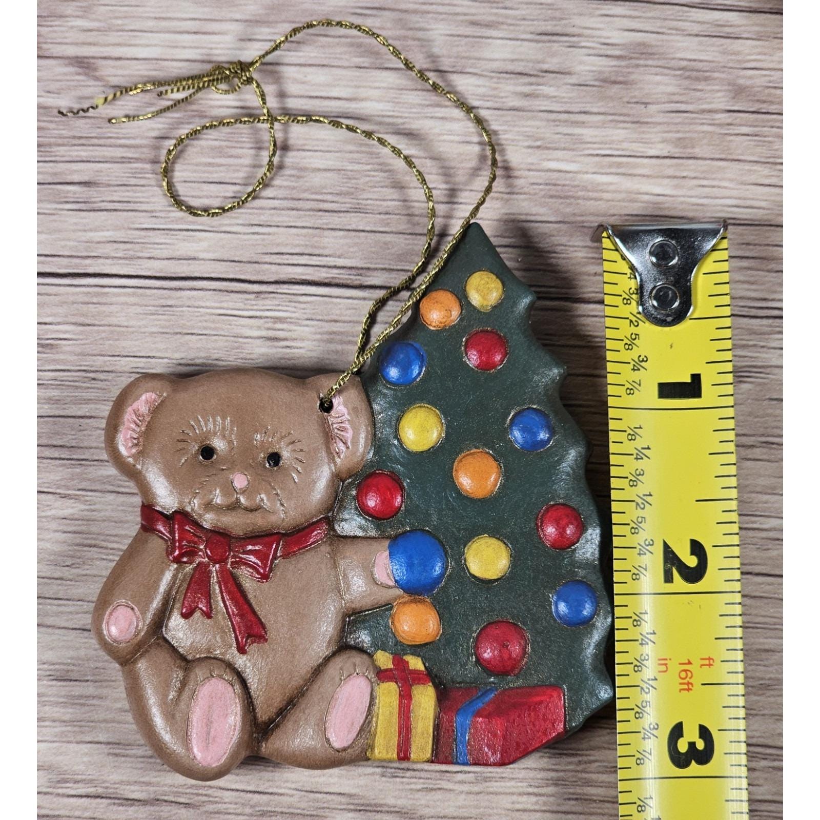 Teddybär Christmas Ornament Vintage 90s Teddy Bear & Christmas Tree Ceramic Ornament - Etsy
