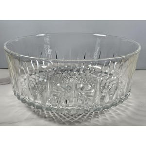 Vintage Arcoroc JG Durand helderglazen diamant salade groente serveerschaal