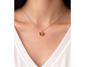 925 Sterling Silver Butterfly Pendant Necklace on 16 Inch Chain Gift Boxed