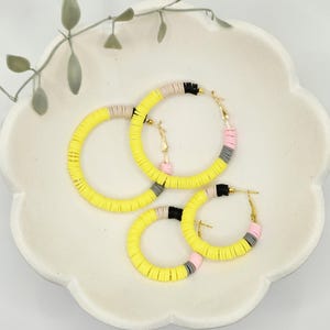 Pencil Hoop Earrings: Heishi Bead Teacher Earrings