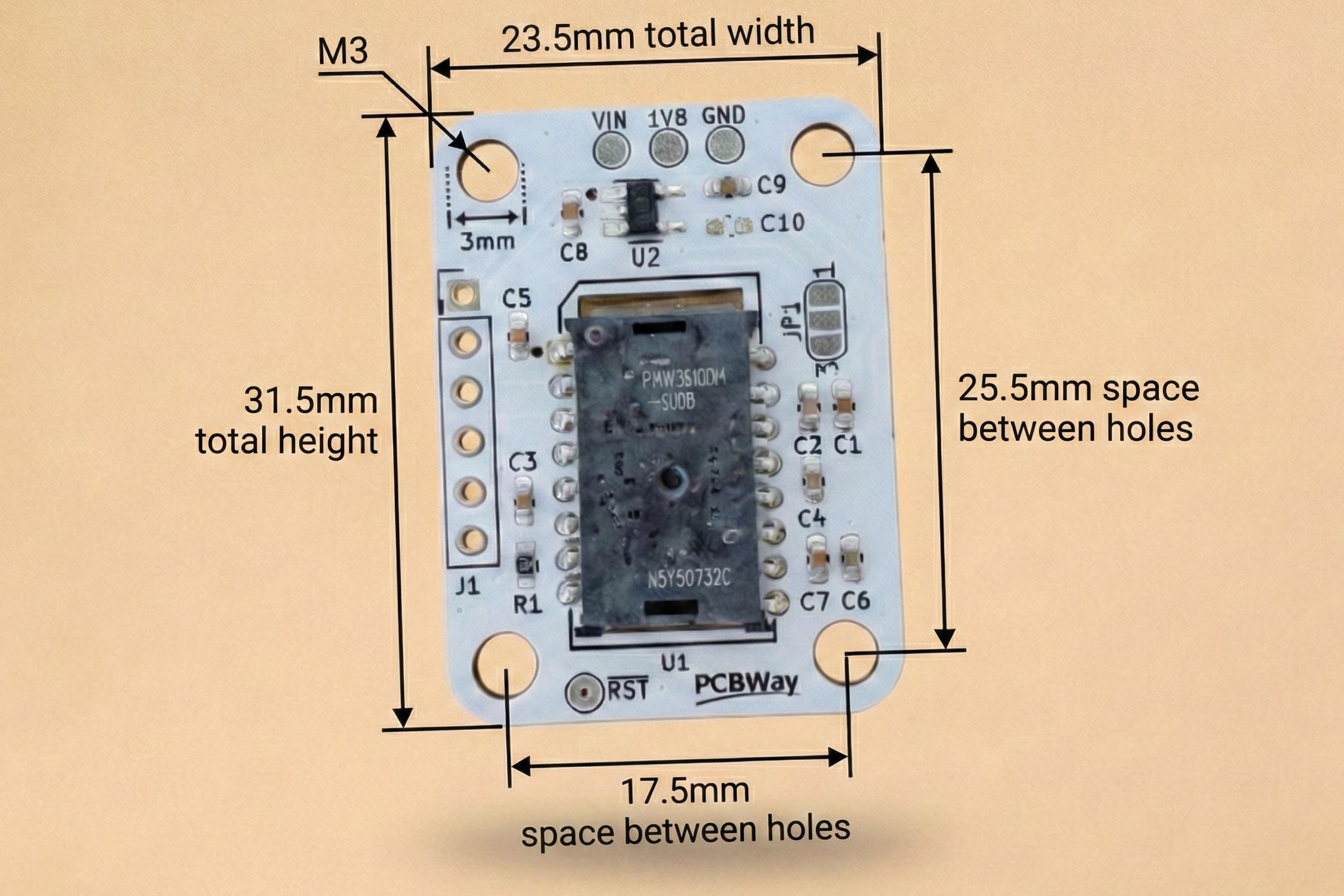 トラックボールセンサー2個(コンパクトタイプ)PMW3610 PMW3610 ブレイクアウトボード - ZMK 互換トラックボール/マウス