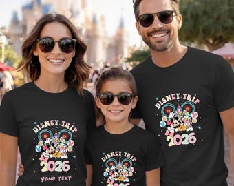 Disney Trip 2026 Shirt,Disney Family Matching Shirt,Family Trip 2026 Shirt,Disney Couple Shirt,Disney Trip,Disney Custom Minnie&Mickey Shirt