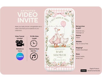 A Silly Goose is on the Loose (Animated Baby Shower Invitation)
