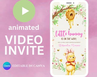 Invito video per baby shower di Winnie the Pooh (download digitale)