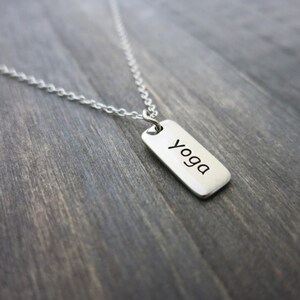 Necklace for Yoga Lover Sterling Silver Yoga Charm I Love Yoga Gift for Yogi