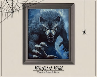 Werewolf Art Print | Gothic Horror Fantasy Poster