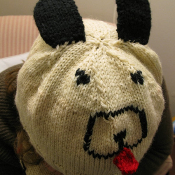 Hand Knit Wool Dog Hat