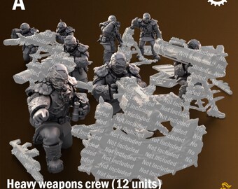 Operadores de armas pesadas del Regimiento Plaga de Esporas de Adeptus Miniatures / Miniaturas de mesa impresas en 3D