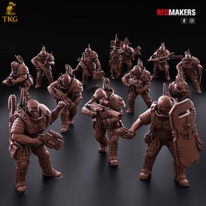 Lawbringer Kill Squad by Red Makers, 3D printed Tabletop Miniatures, Exaction, Imperial, Agents