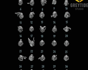 Cabeças de Cães Primitivos | Pacotes de Peças da Greytide Studios | Peças Impressas em 3D