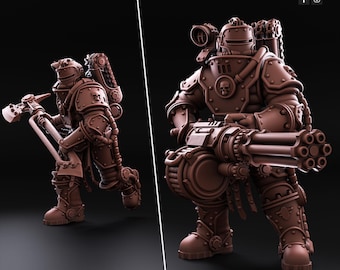 Solar Guard - Rotor Cannons and Axes Squad by Red Makers | 3D printed Tabletop Miniatures