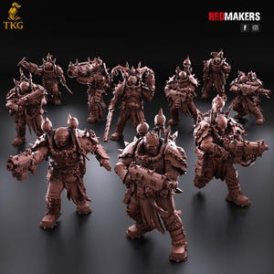 Renegade Scouts Kill Squad by Red Makers, 3D printed Tabletop Miniatures, Heretical Squad of Scouts